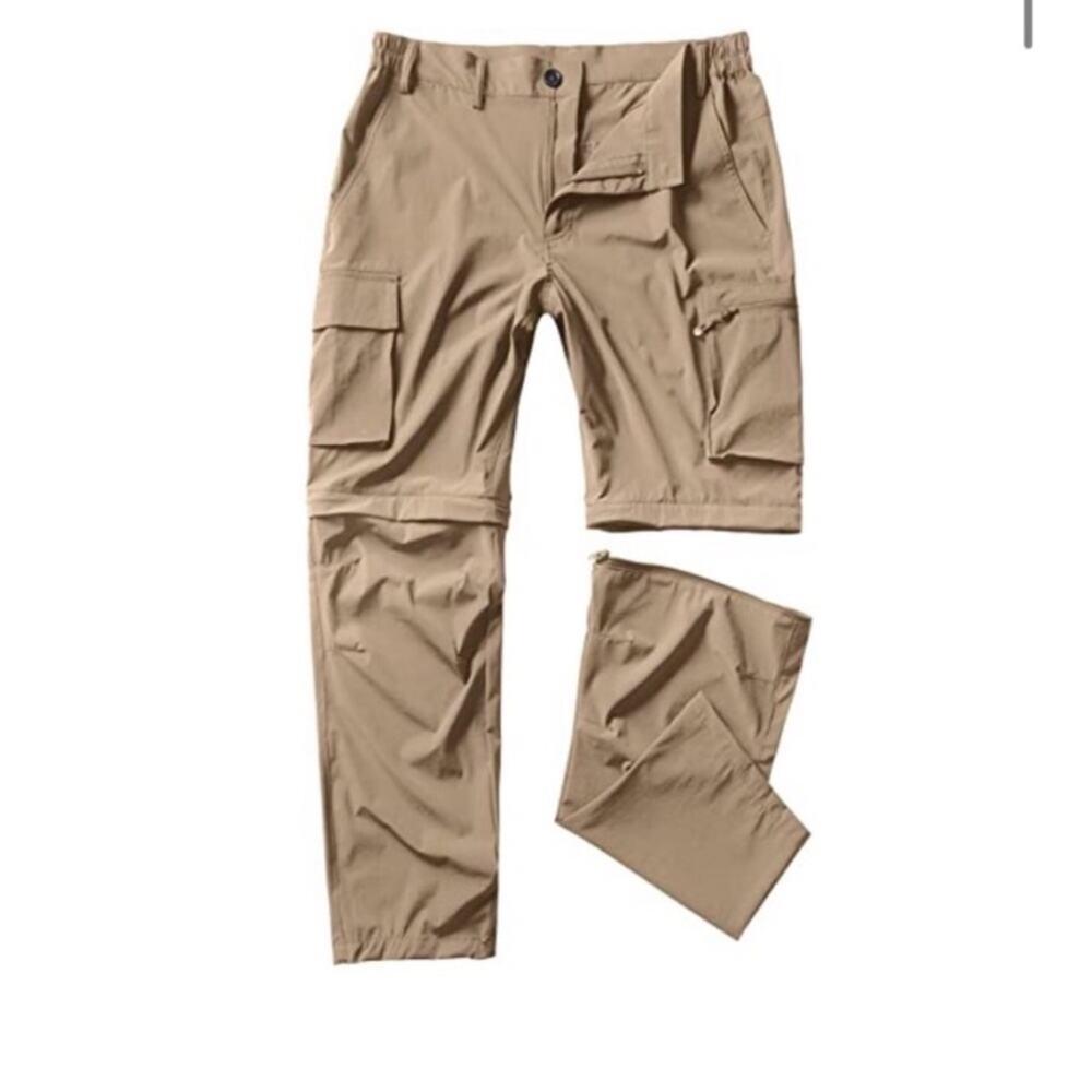 Gash Hao Zip Off Convertible Pants Mens Size 36 Backpacking Hiking Camping Tan